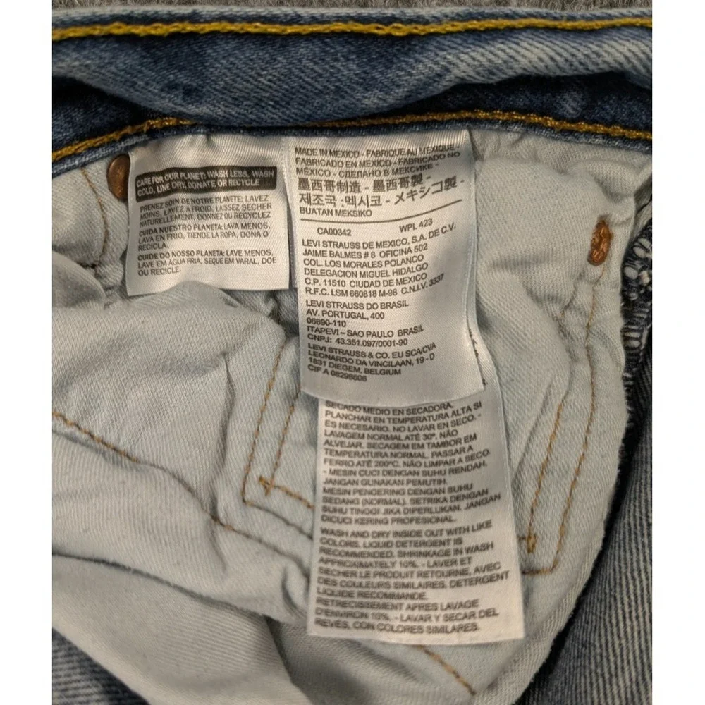 Levis‎ 501 Original Fit Jeans Mens 60x30 Big Tall Button Fly Light Wash Denim